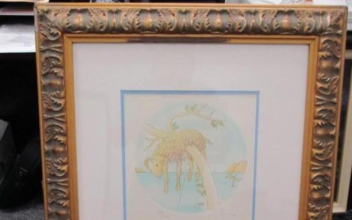A litograph of “The Lamb,” by Salvador Dali, was returned to its owner after the arrest of the man who stole it more than a year ago