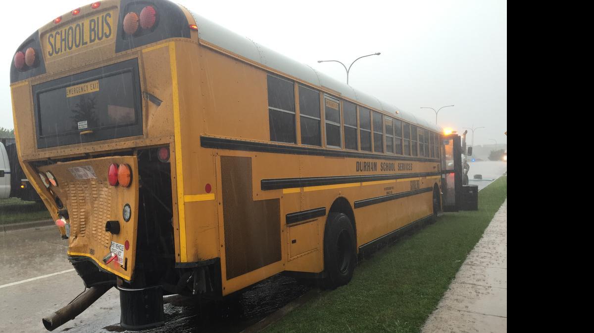 
A bus carrying Summer Creek middle school students home Monday afternoon was rear-ended by another bus, officials said
