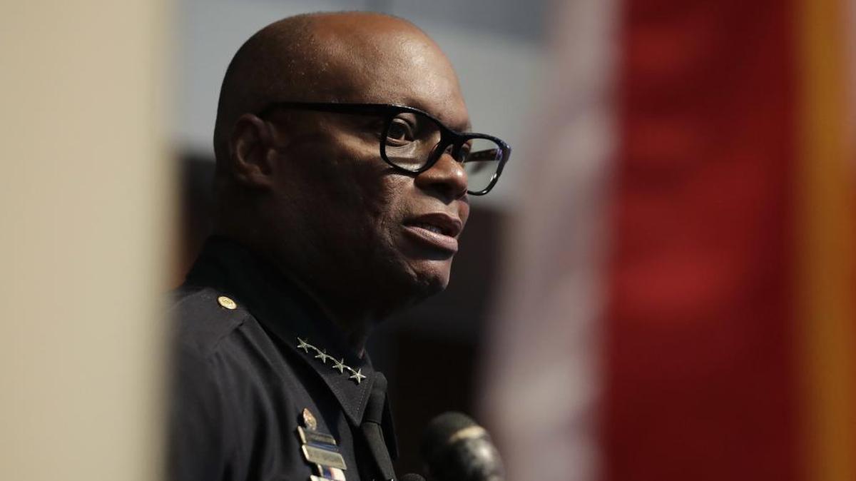 Dallas Police Chief David Brown, shown here last week, said “We're asking cops to do too much in this country.” (AP Photo/Eric Gay)