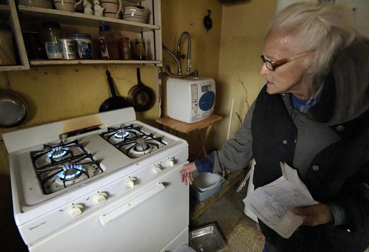 The gas is still turned on in her dilapidated house in Westworth Village, but Judy Rice has no water or electricity.