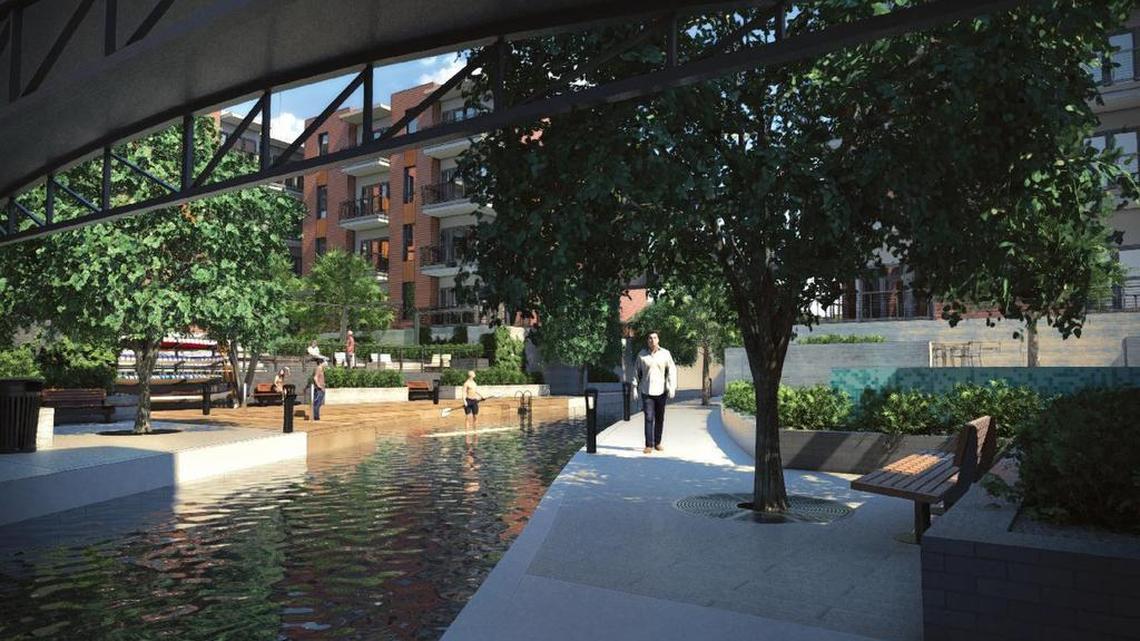 An artist’s rendering of the Panther Island development north of downtown Fort Worth.