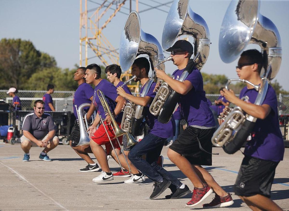 In a 2017 archive photo, band director Jeff DeMaagd directs practice as he gets the Southwest High School Band ready for a state band competition in San Antonio.