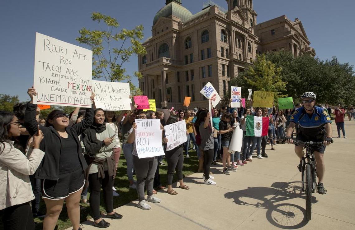 In early September, more than 400 students from gathered at the Tarrant County Courthouse in Fort Worth to protest the ending of the DACA program.