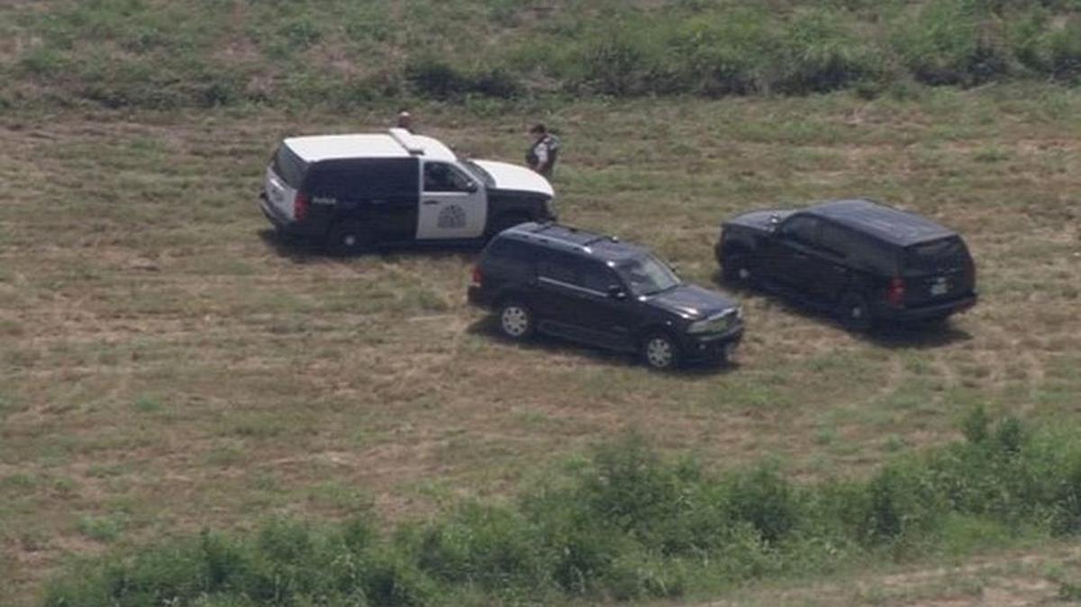 Authorities were searching for a suspect who shot at Ennis police, a DPS spokesman said.