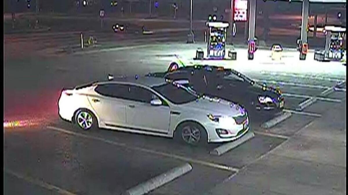 The white vehicle is believed to be involved in the early Sunday shooting of three Irving men.