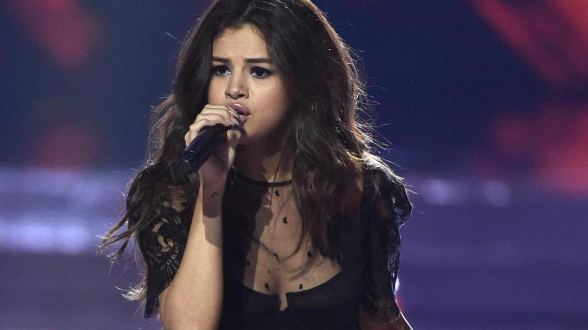 Selena Gomez performs at WE Day California at the Forum on April 7 in Inglewood, Calif.