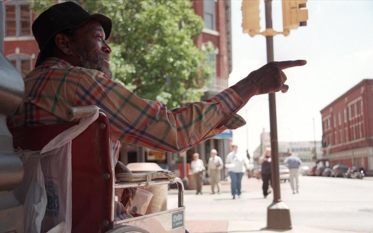 
Charlie Joyner spent years at the corner of Houston and Third streets greeting passersby. 
