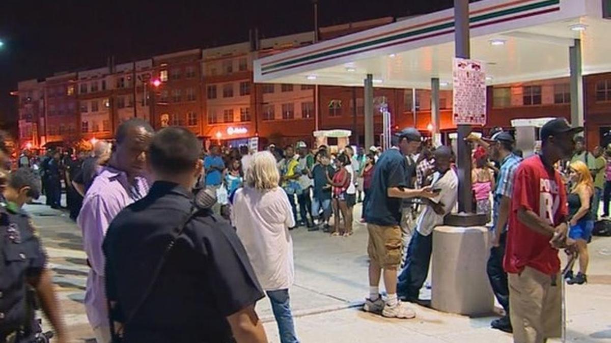 The scene at a 7-Eleven in downtown Dallas after the attacks