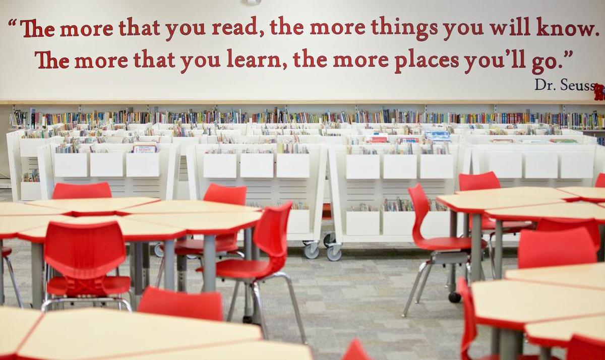 The library at Washington Heights Elementary School in 2016.