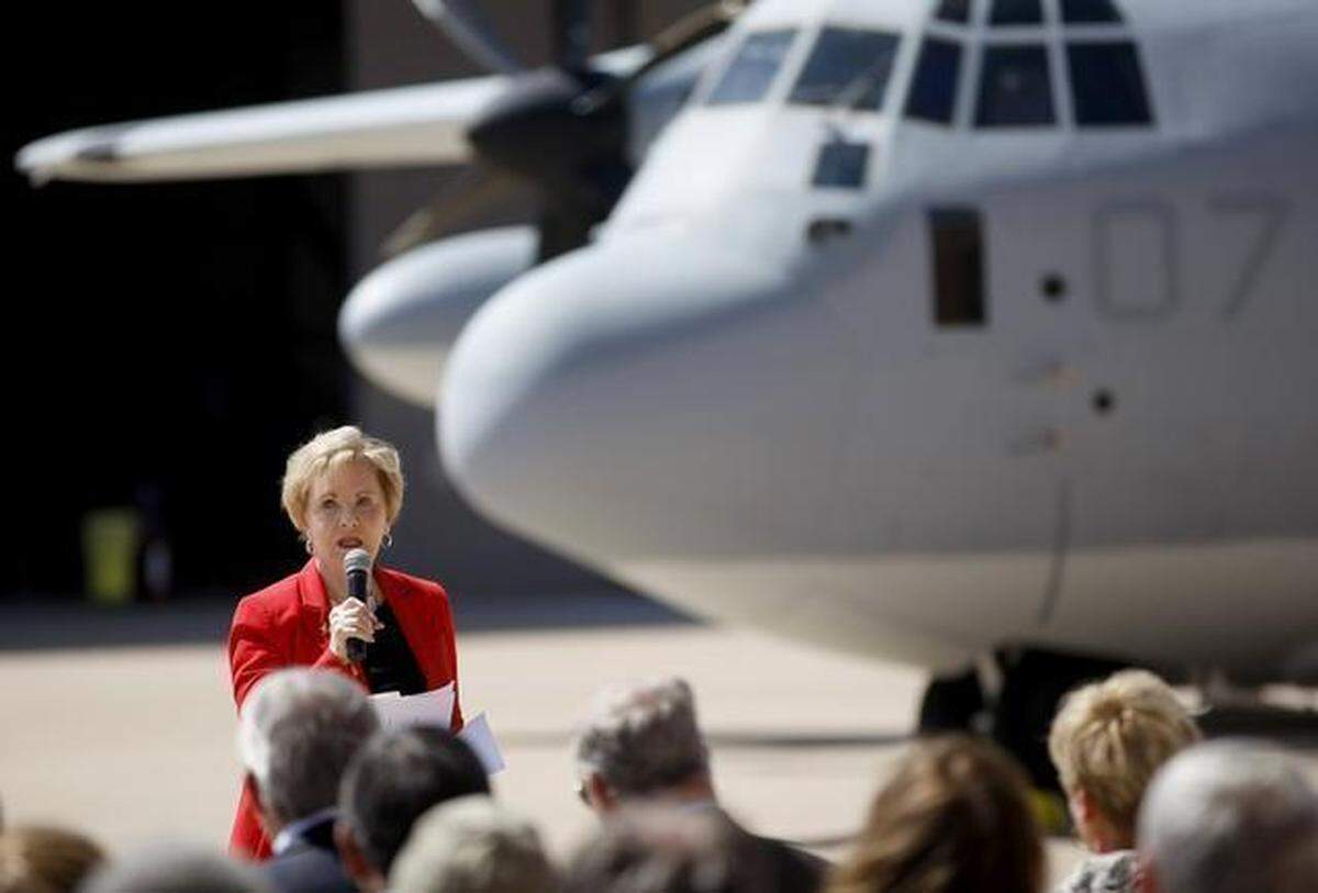 U.S. Rep. Kay Granger, R-Fort Worth, speaks at a ceremony at Naval Air Station Joint Reserve Base in Fort Worth in March 2014.