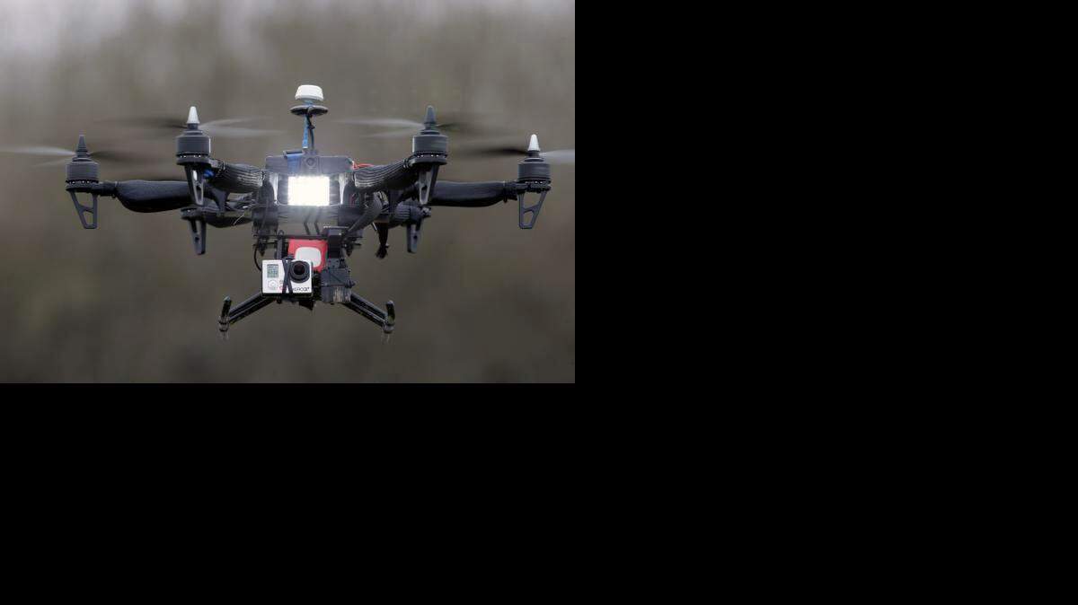 A French company’s  drone  on a demonstration flight east of Paris.