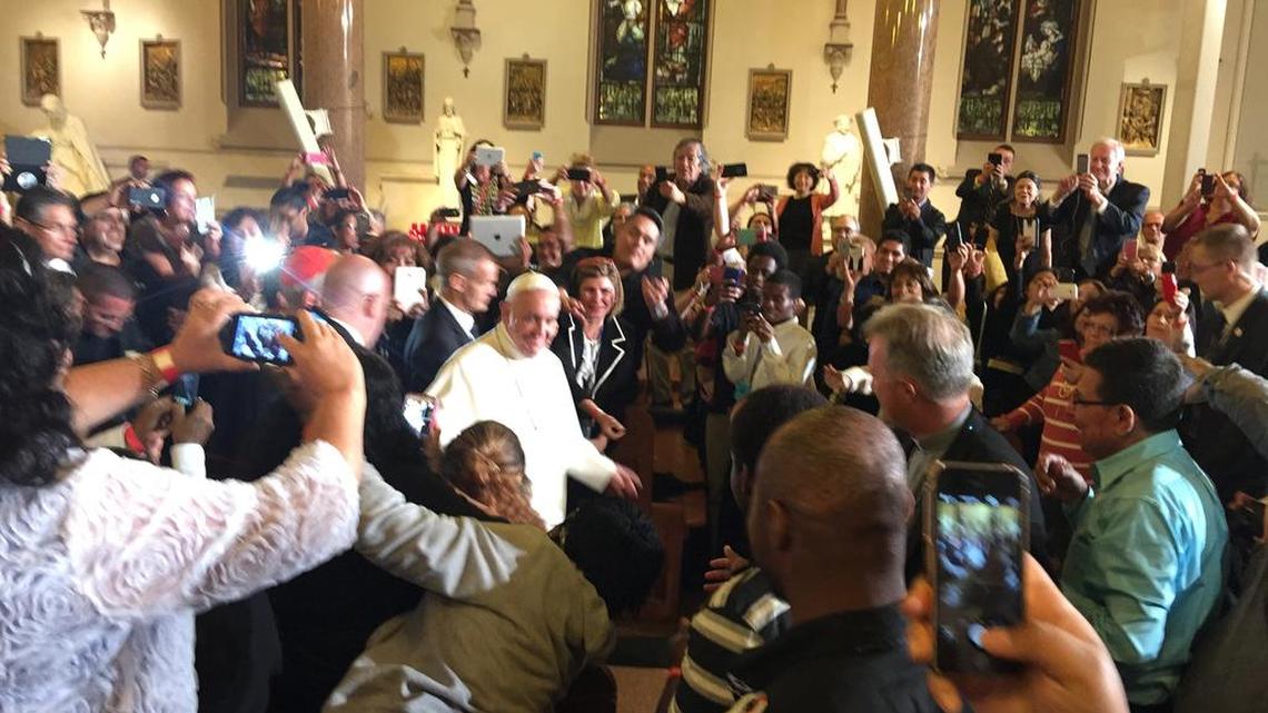 
Andrew Hartman, who grew up in Fort Worth and graduated from TCU, was among those at St. Patrick’s Catholic Church in Washington, D.C., where Pope Francis stopped to give a homily on Thursday.
