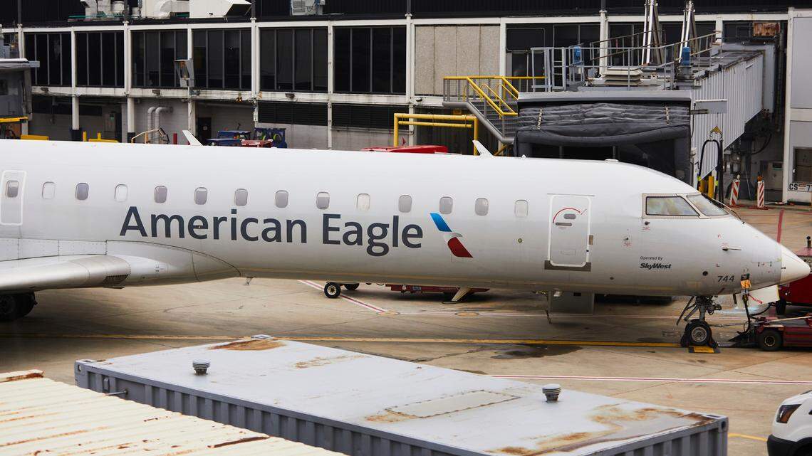 An American Airlines regional jet, similar to the aircraft that crashed near Reagan Washington National Airport on Wednesday, Jan. 29.