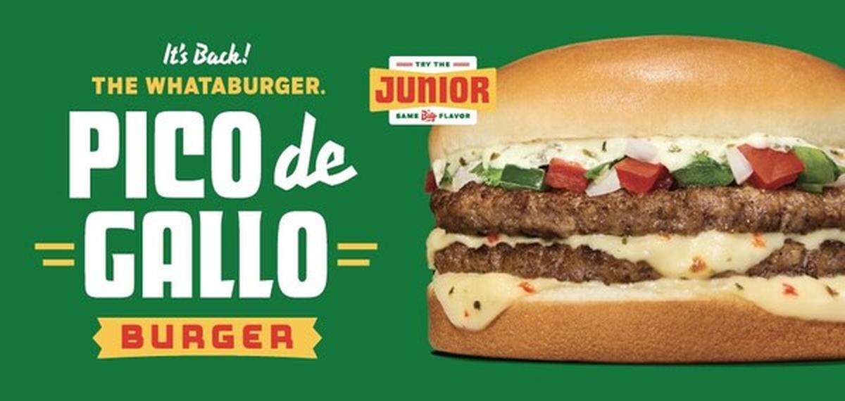 Whataburger’s Pico de Gallo burger fist hit menus in 2020 and is back for a limited time, the fast-food chain said.