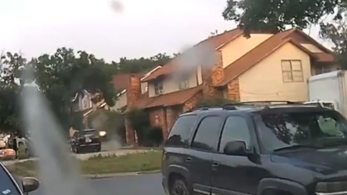 Five people were shot, including three children, when two people fired at least 20 shots into a Texas home, authorities say.