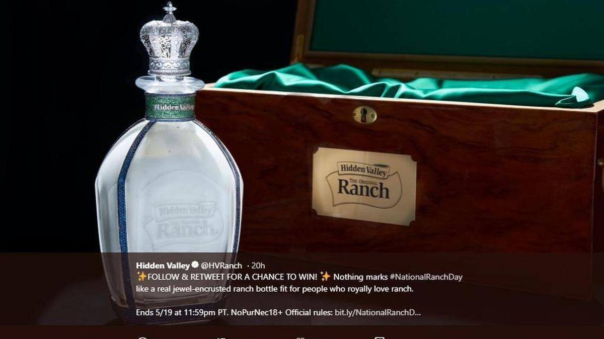 You can win the crown jewels of ranch dressing in Hidden Valley’s latest contest.
