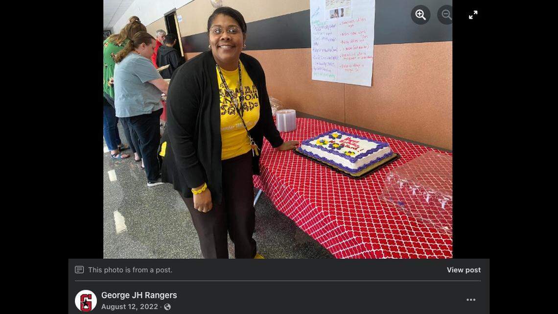 Iona Pollard, an instructional coach at George Junior High School, was shot and killed in her home, authorities say.