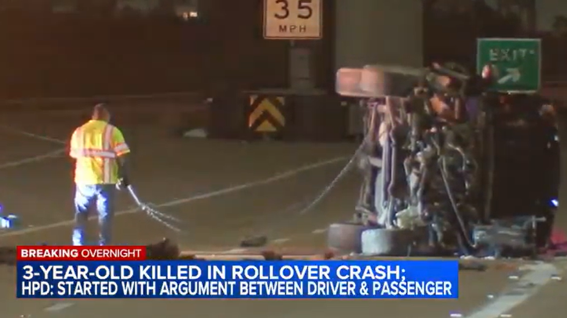 A 3-year-old is dead after a fight between the driver and passenger of an SUV caused a fatal rollover crash in Texas, according to police.