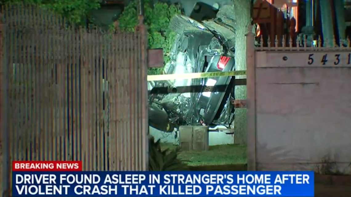 A woman died in a crash when a driver crashed into a family’s front yard, Texas cops say.
