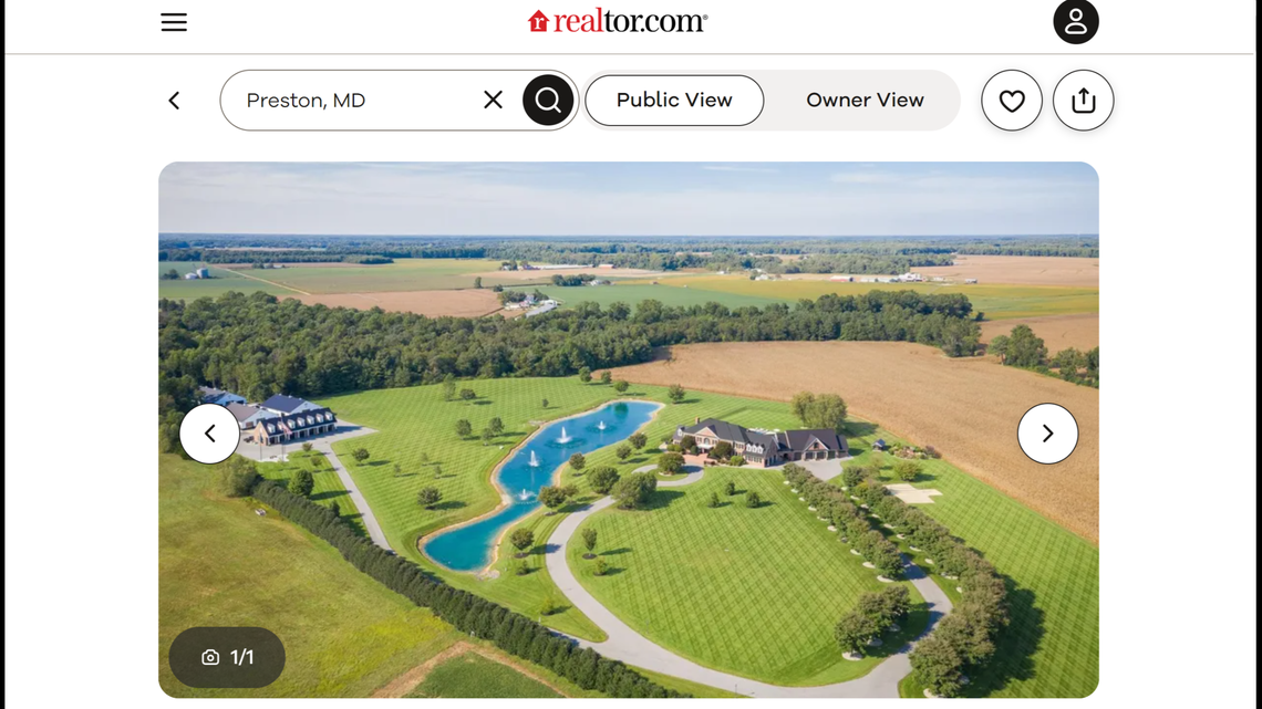 Janet Mello paid $3.1 million in cash for this 58-acre property in Preston, Maryland, court records show.