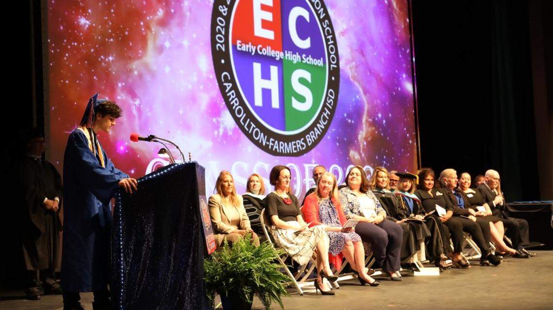 Alem Hadzic said in his valedictorian speech at Early College High School that he had buried his father earlier in the day.