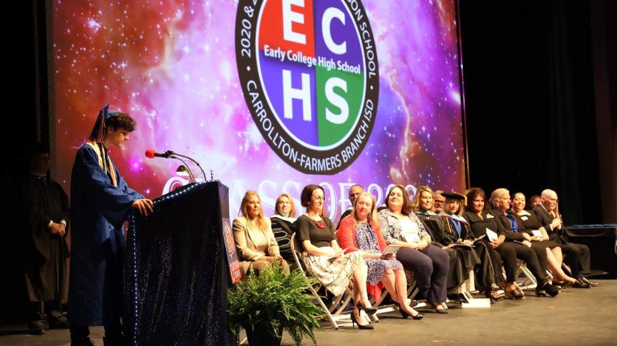 Alem Hadzic said in his valedictorian speech at Early College High School that he had buried his father earlier in the day.