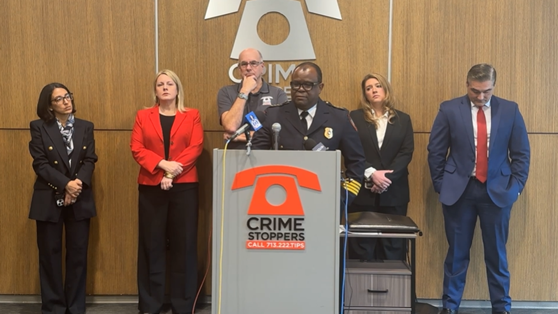Law enforcement officials held a news briefing on Feb. 18 in Houston, Texas, to ask the public for help finding Eric Latroy Brown, and announce a $5,000 reward for information.