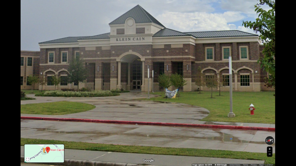 A Klein Cain High School teacher was arrested on child sex trafficking and prostitution-related charges, authorities said.