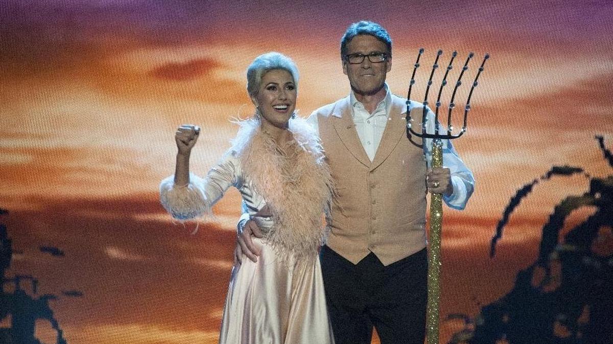 File: RICK PERRY ON DANCING WITH THE STARS - "Episode 2302" - The 13 celebrities get ready to dance to some of their favorite TV theme songs as TV Night comes to "Dancing with the Stars," live, MONDAY, SEPTEMBER 19 (8:00-10:01 p.m. EDT), on the ABC Television Network. (ABC/Eric McCandless) EMMA SLATER, RICK PERRY