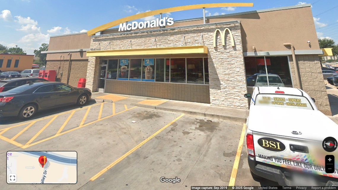 A McDonald’s worker was shot outside a Houston restaurant and later died, police said.