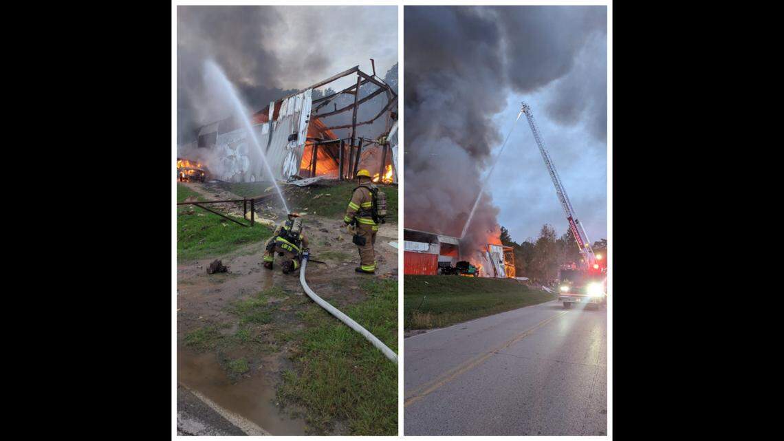 A warehouse filled with live ammunition caught fire in Texas, rocking the area with explosions, officials say.