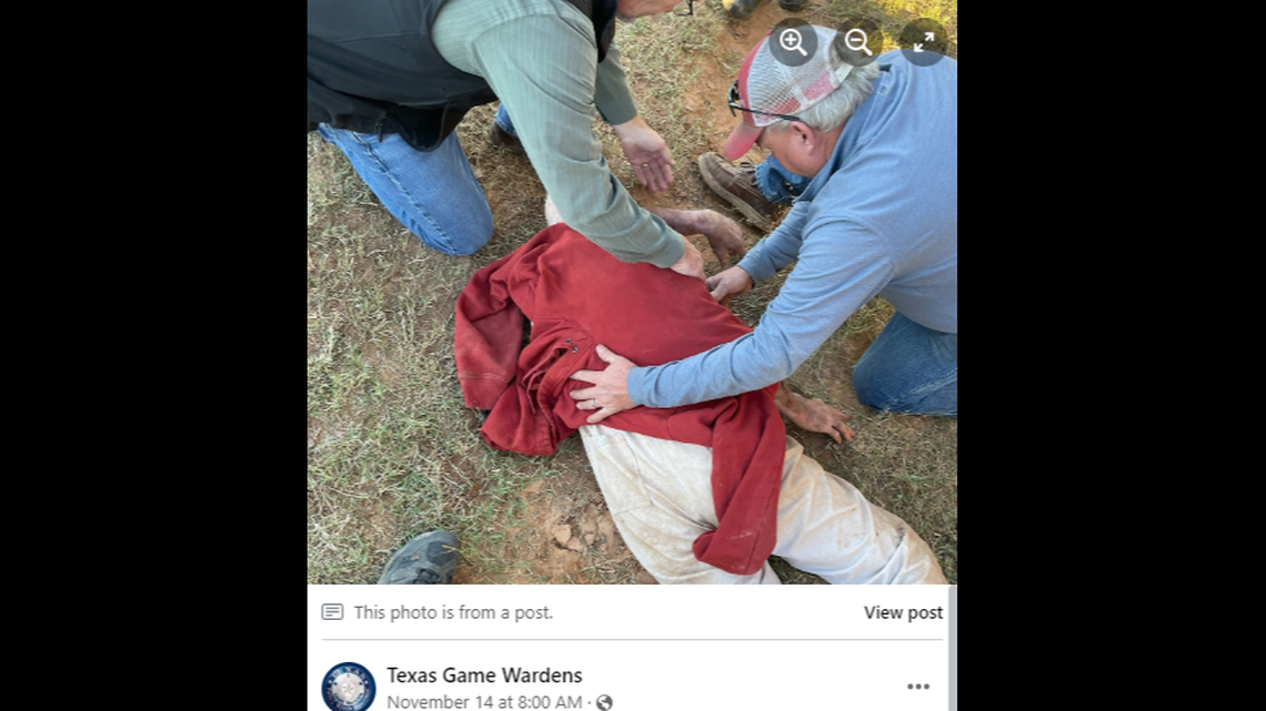 A missing man was found and rescued in East Texas after a farmhand found his vehicle stuck in mud and abandoned, officials say.