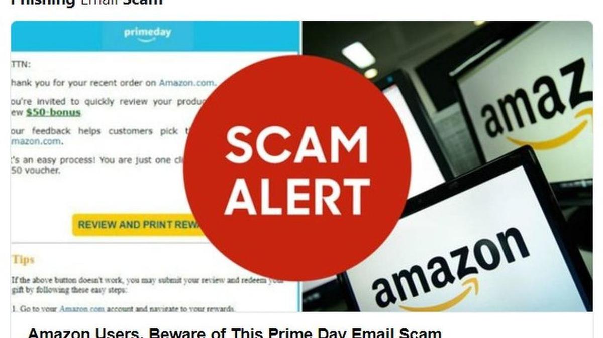 A phishing scam is going around in which cyberfrauds thank you for your recent order on Amazon.com and then offer you a $50 bonus for taking time to write a review of the product.