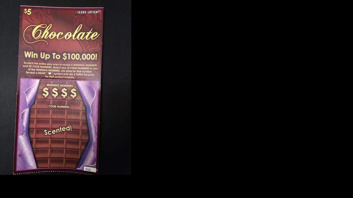 
A look at Texas’ chocolate scented scratch-off lottery ticket. 
