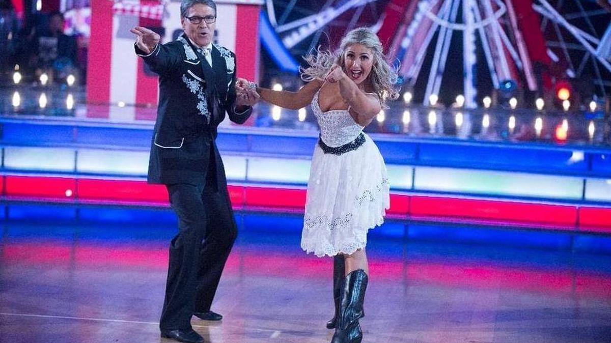 Former Texas governor and two-time presidential candidate Rick Perry competes with partner Emma Slater on the show “Dancing with the Stars” in September. Perry met with President-elect Donald Trump again on Monday to discuss a possible role in the new administration.