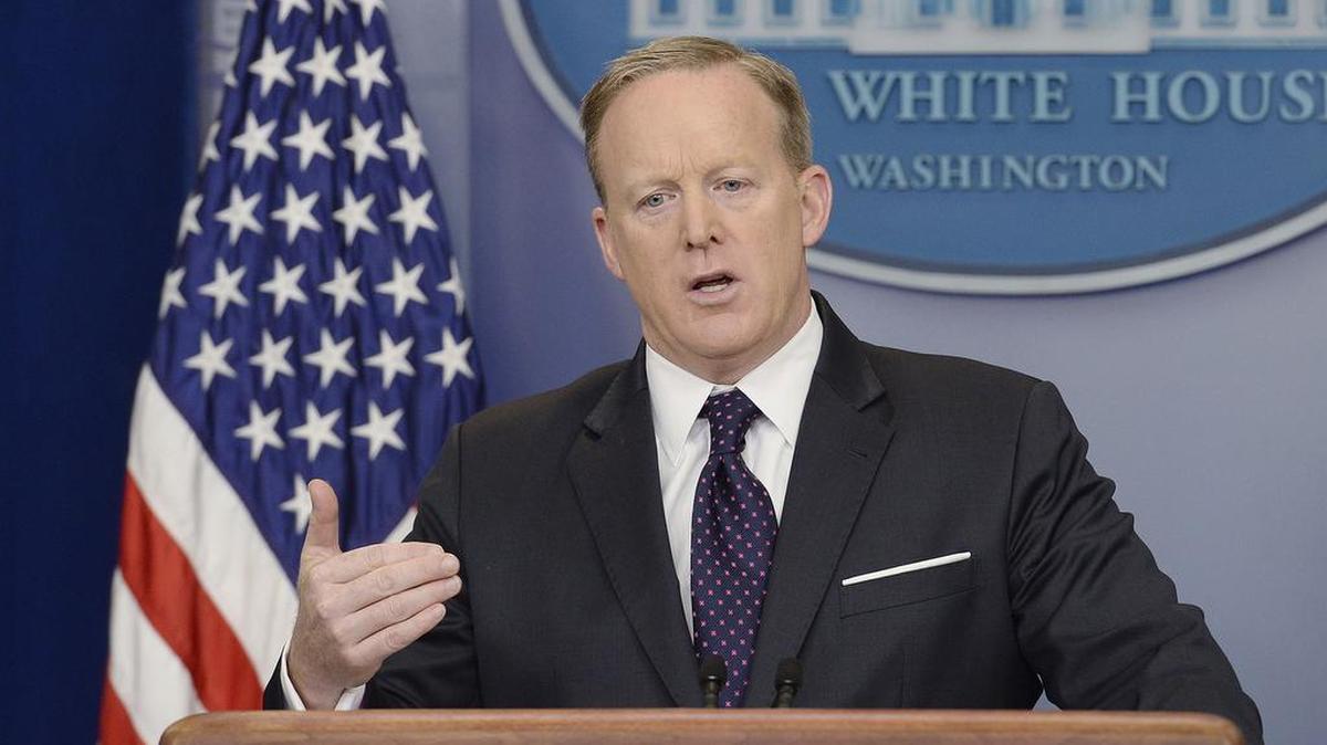 A file photo of Press Secretary Sean Spicer who resigned on Friday.