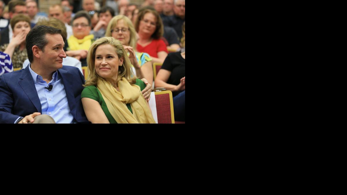 
Presidential candidate Sen. Ted Cruz, R-Texas, sits in the front row with his wife Heidi, before speaking at a town hall event at Morningside College in Sioux City, Iowa, Wednesday, April 1. (AP Photo/Nati Harnik)
