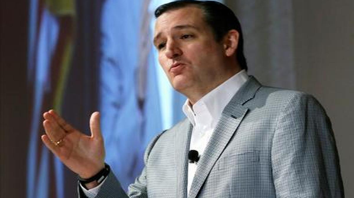 
Republican Presidential candidate Sen. Ted Cruz, R-Texas, speaks during the Homeschool Iowa's Capitol Day, Thursday, April 9, 2015, in Des Moines, Iowa. (AP Photo/Charlie Neibergall) x
