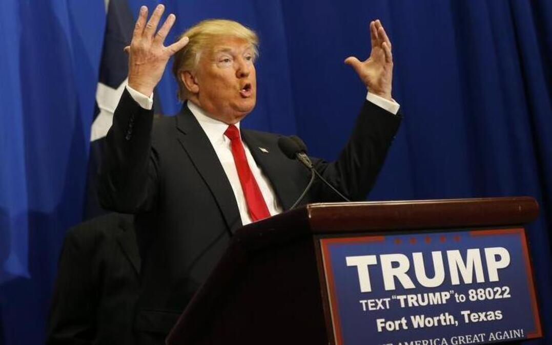Donald J. Trump is on his way back to Texas. In this photo, he spoke to media before a rally at the Fort Worth Convention Center on Feb. 26, 2016.