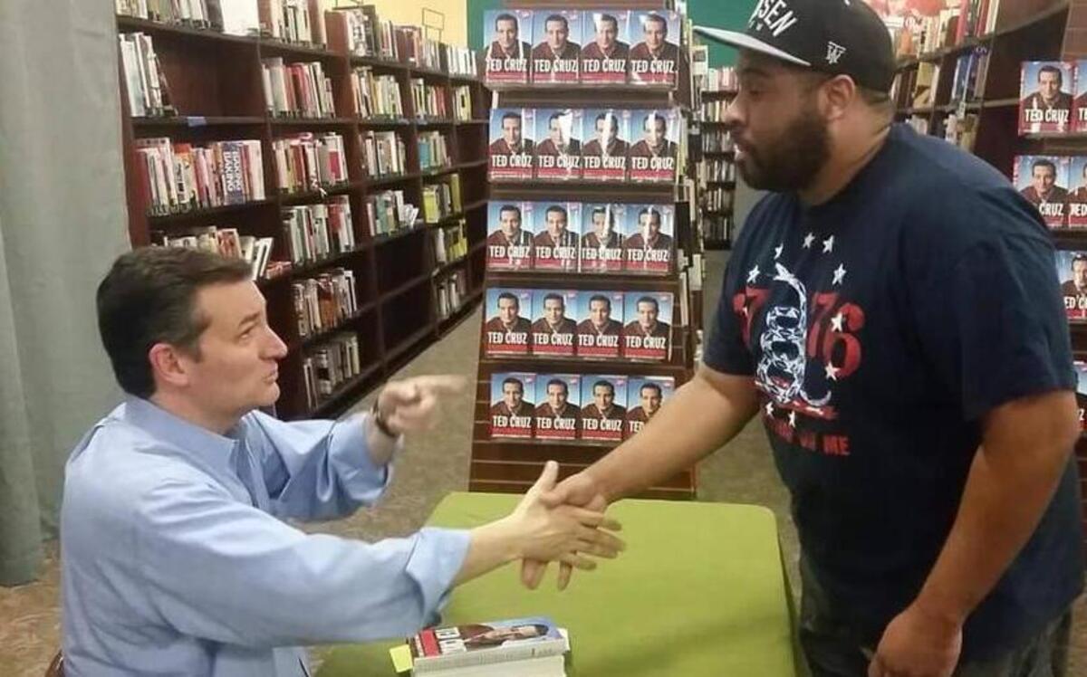 Brian Bledsoe when meeting U.S. Sen. Ted Cruz at a book signing in Waxahachie. Bledsoe, of Grapevine, was a staunch Cruz supporter, even volunteering for Cruz’s presidential campaign.
