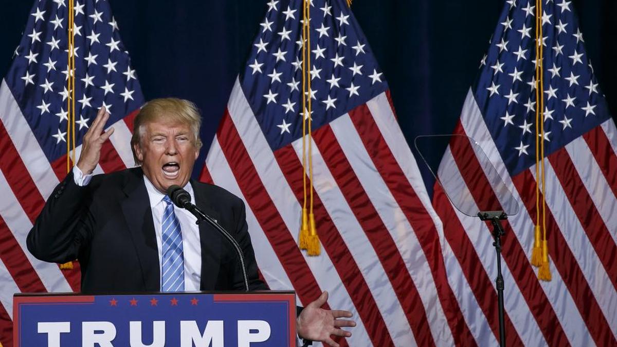 Republican presidential candidate Donald Trump delivers his immigration speech at a rally in Phoenix, Ariz., on Wednesday, Aug. 31, 2016.