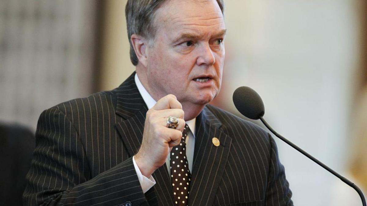 State Rep. Wayne Christian, R-Center, debates an amendment to HB1 on April 1, 2011.