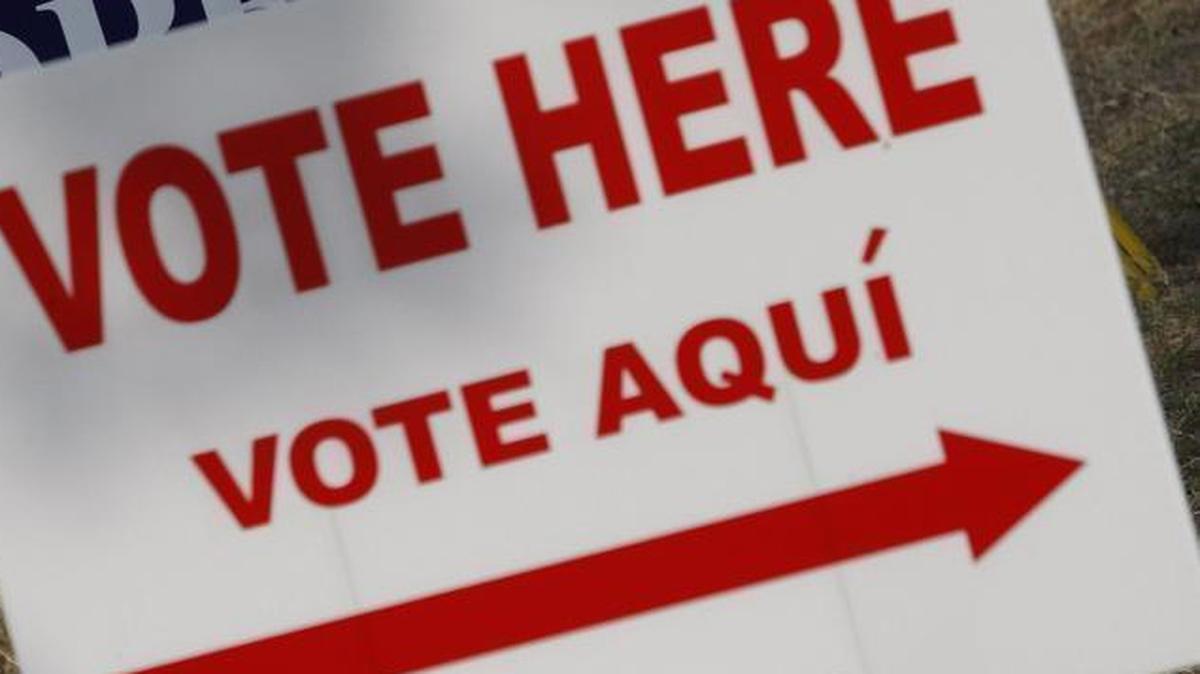 Vote here signs can be found at early voting sites throughout Tarrant County.