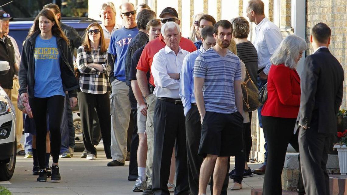 North Hi Mount Elementary is always a busy polling place, the line stretching in to the school's parking lot. Super Tuesday voters at various voting locations in Tarrant County, Tuesday, March 1, 2016, at South Hi-Mount School in Fort Worth.