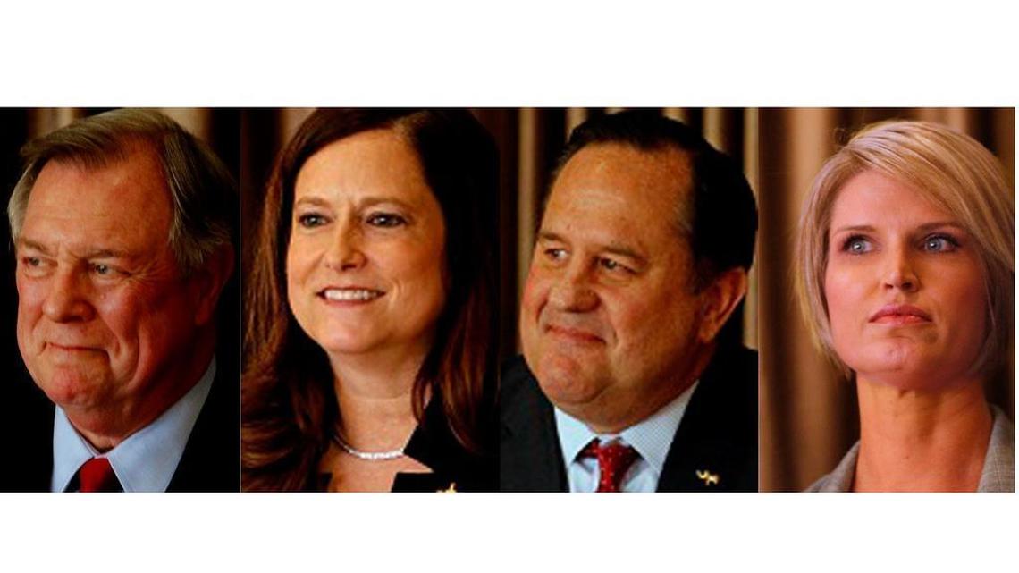 The four Republican candidates for Tarrant County Tax Assessor Collector — Mike Snyder, Wendy Burgess, Rick Barnes and Trasa Cobern.