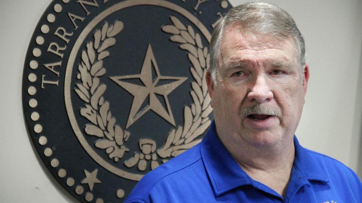 Tarrant County Sheriff Dee Anderson at a February press conference at his Fort Worth office.