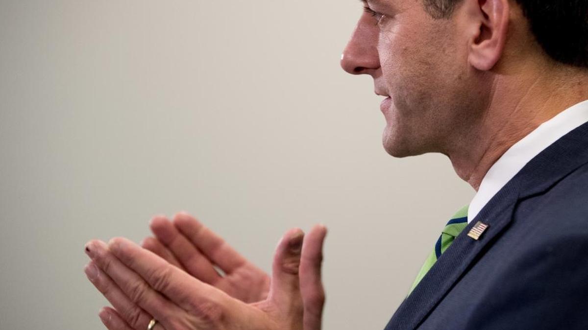House Speaker Paul Ryan of Wisconsin speaks during a news conference on Capitol Hill in Washington, Tuesday, Sept. 27, 2016, following a closed-door meeting of House Republicans.