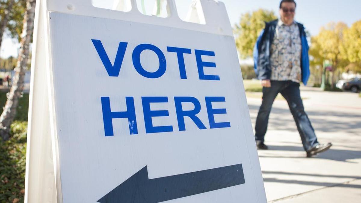 Early voting signs, such as this one at Keller Town Hall, will be set out as soon as next month.