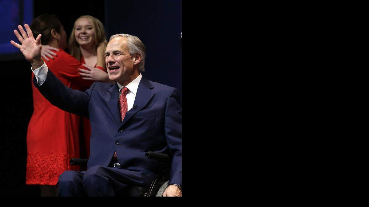 
Texas Gov.-elect Greg Abbott will be sworn in to office Tuesday, Jan. 20.


