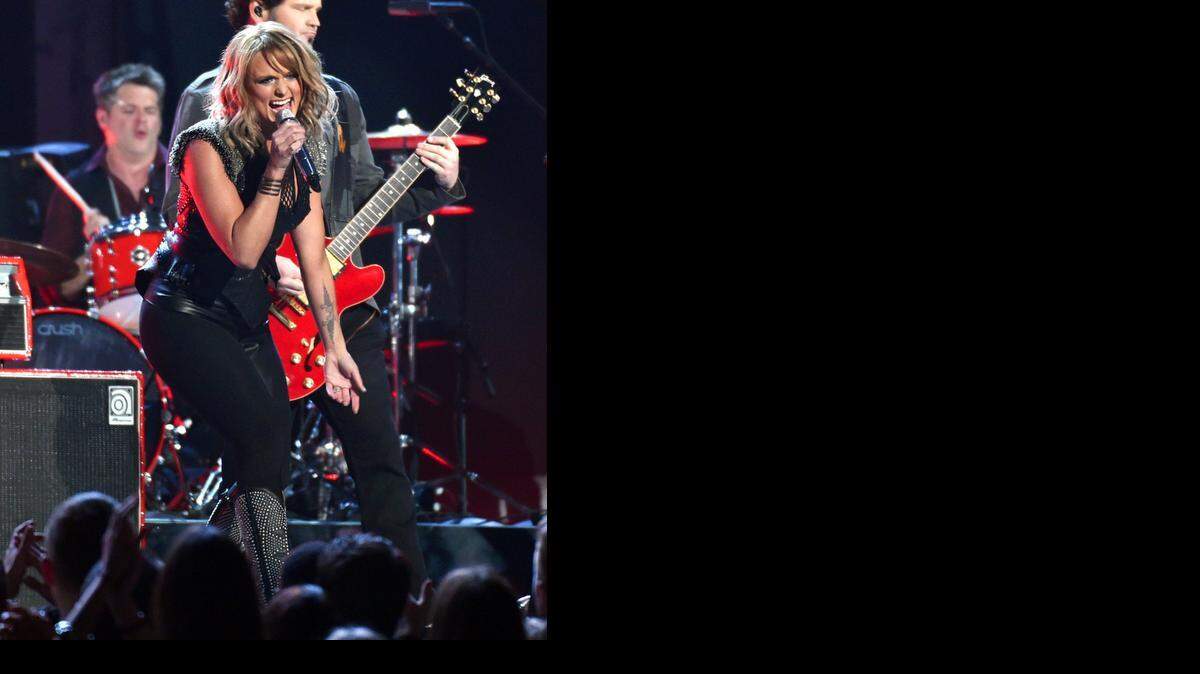 
Miranda Lambert is among those who will be honored at the Academy of Country Music’s 50th awards show at the AT&T Stadium in Arlington on April 19. In this photo, she performed earlier this year at the 57th annual Grammy Awards in Los Angeles. Others to be honored at the ACM show include Taylor Swift, Kenny Chesney, George Strait, Garth Brooks, Reba McEntire and Brooks & Dunn.
